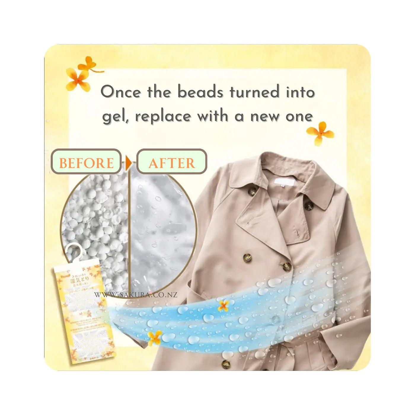 EARTH Dry &amp; Dry Up Moisture Absorber for Closets 4pcs - Osmanthus Scent