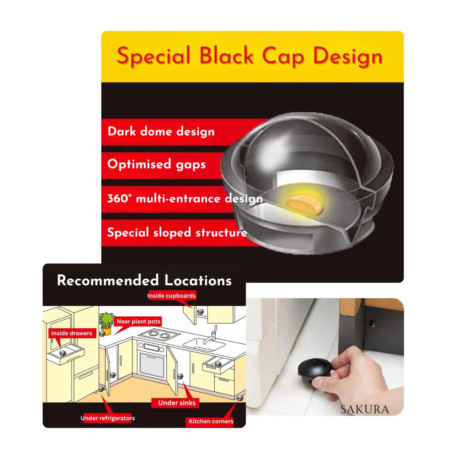 EARTH Black Cap Cockroach Bait 12pcs