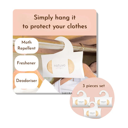 EARTH Natuvo 100% Natural Moth Repellent for Closets 3pcs Relaxing Herb Scent