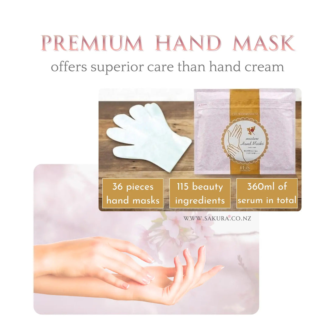 EBiS Premium Moisture Hand Mask 36pcs
