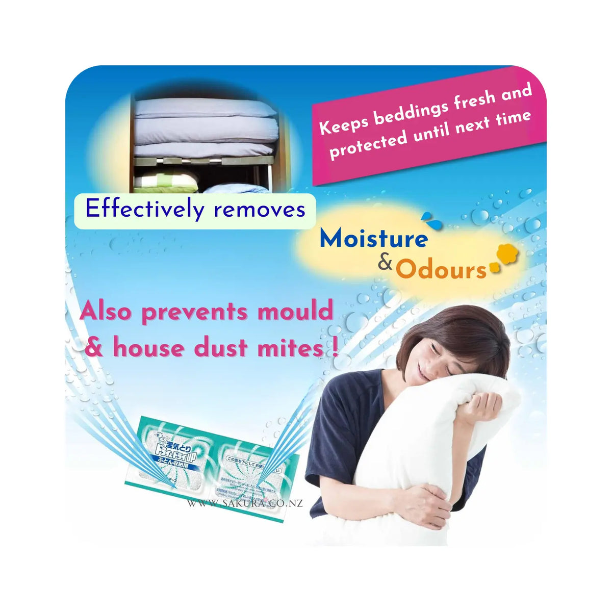 Earth Dry &amp; Dry UP Moisture Absorber &amp; Deodoriser for Duvet Storage 4pcs