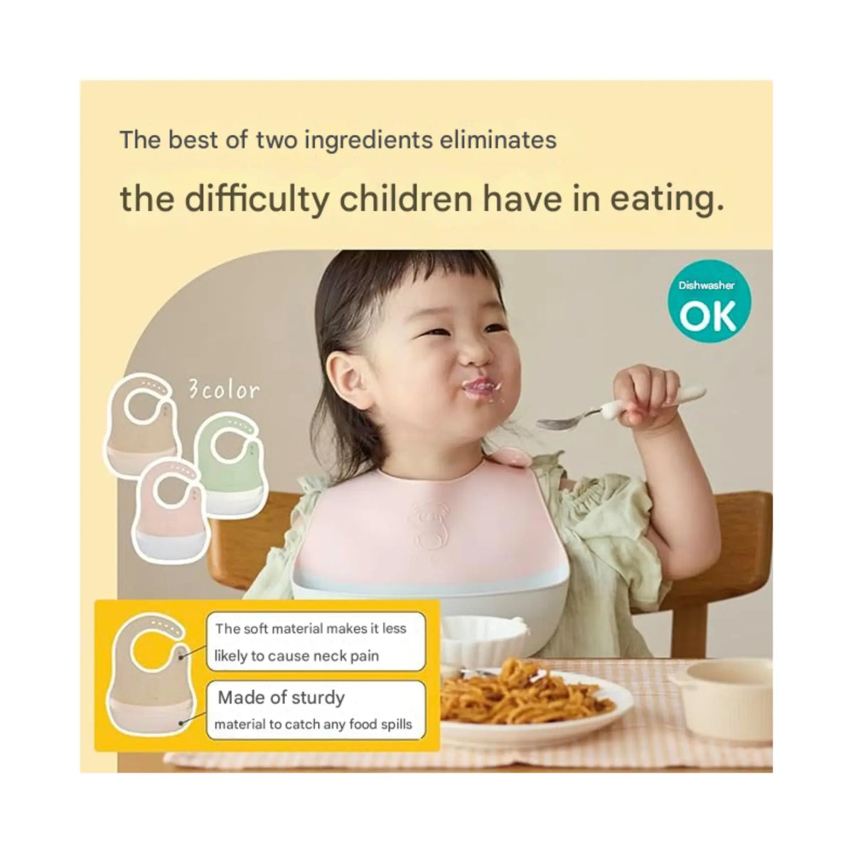 Edison Baby Food Bib Apron (5 months+) Green 1pc