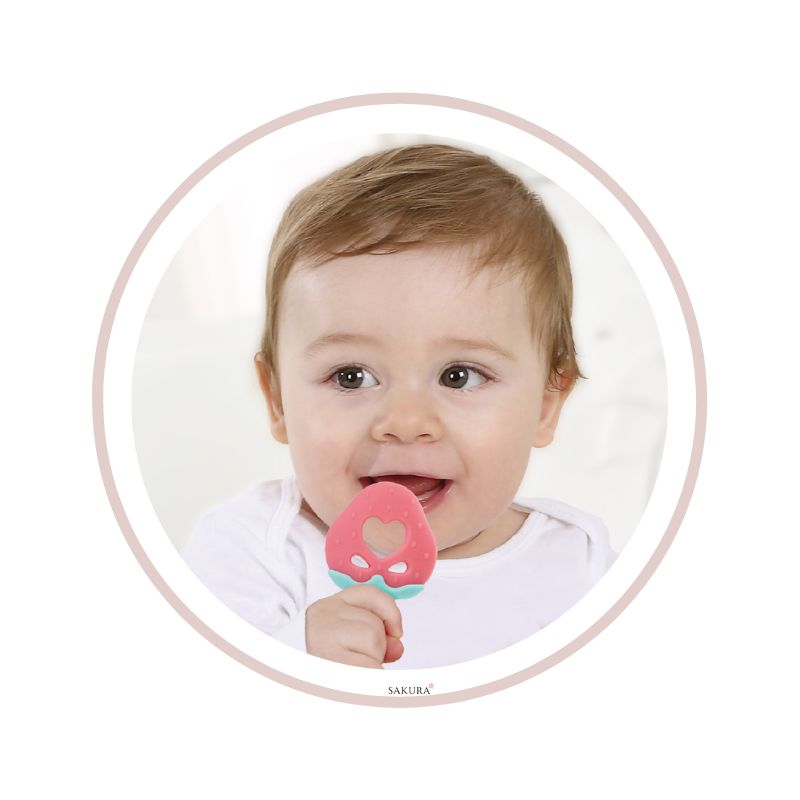 Edison 婴儿磨牙胶（3 个月以上）草莓色