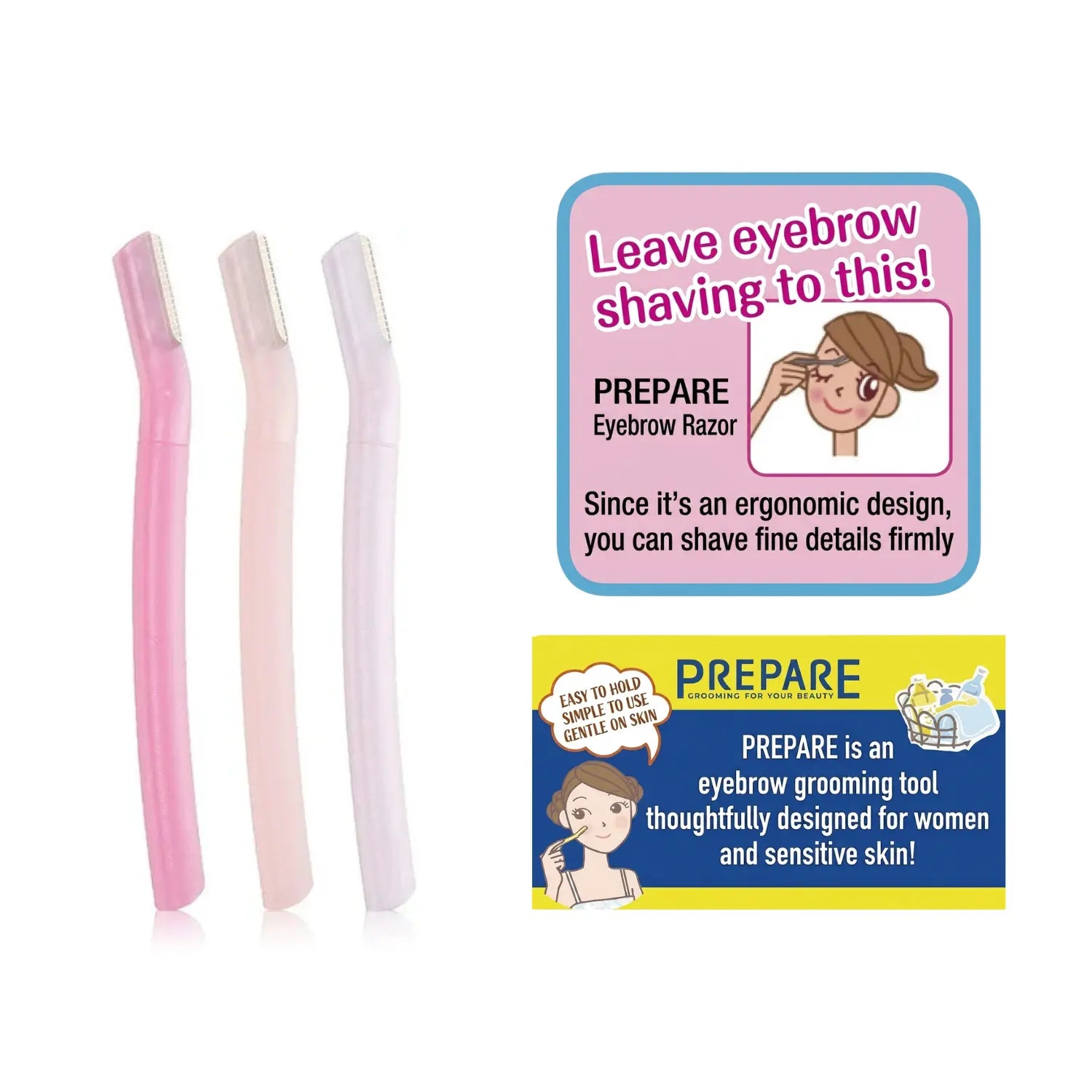 【Preorder】Shiseido Fine Today Prepare Eyebrow Razor 3pcs