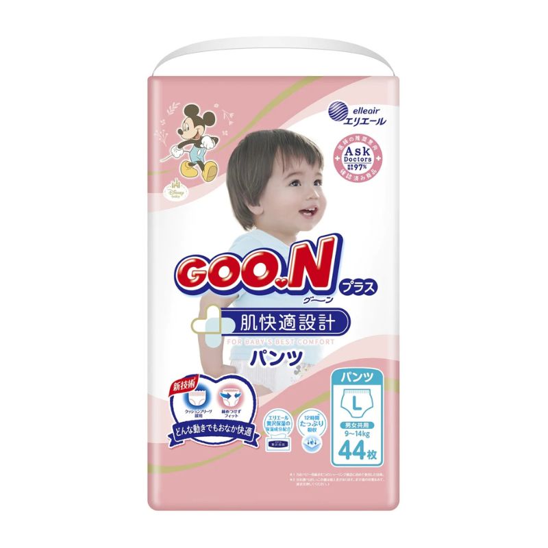 GOON Plus Premium Sensitive Skin Nappies JAPAN Pants L (9-14kg) 44pcs