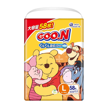 GOO.N 大王日本版 快速吸收+超透气 拉拉裤 L码（9–14kg）58片