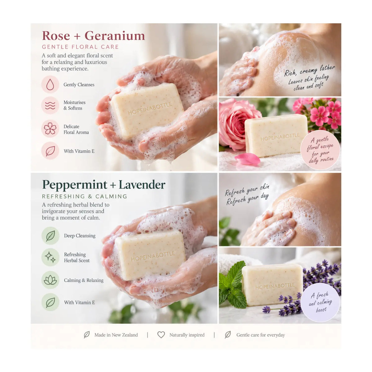 HOPE IN A BOTTLE Pure Essence Nourishing Floral Body Soap - 100g