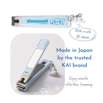【Preorder】KAI New Standard Nail Clippers with Charm - Light Blue S / M