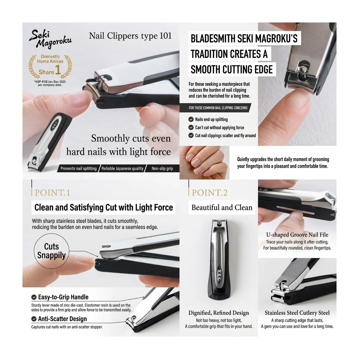 KAI Seki Magoroku Premium Nail Clipper Type 101 - Medium