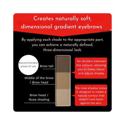 Kanebo KATE 3-colours Designing Eyebrow 3D Powder Palette - EX5 Brown