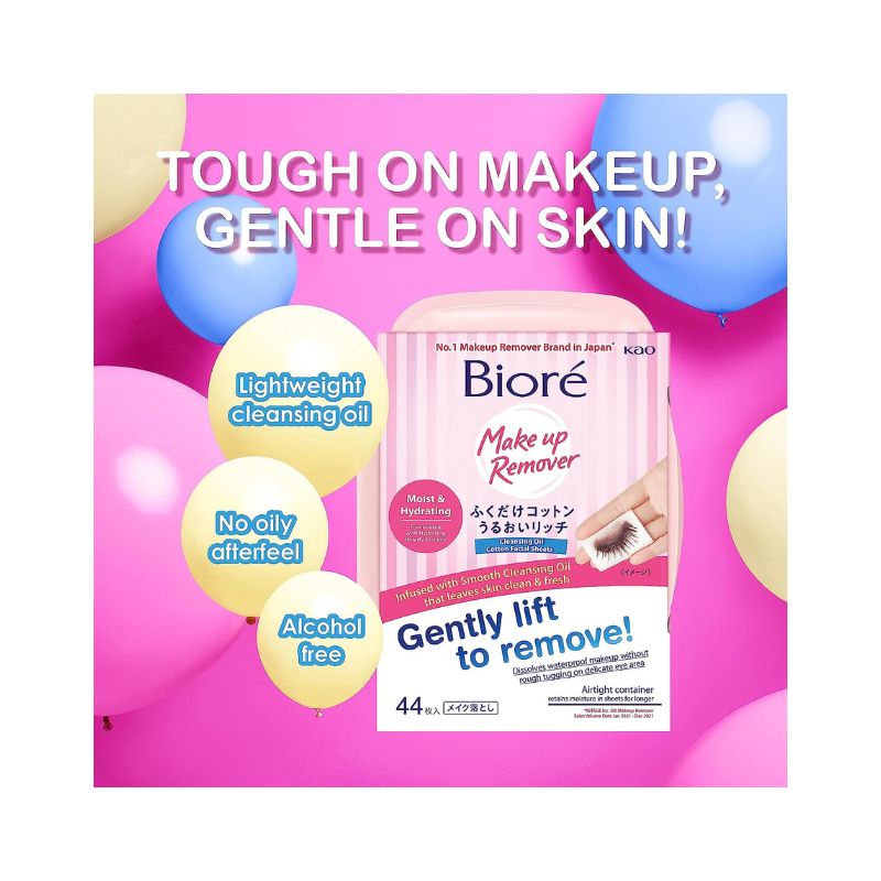 Kao Biore Cleansing Oil Cotton Facial Sheets (Moist &amp; Hydrating)