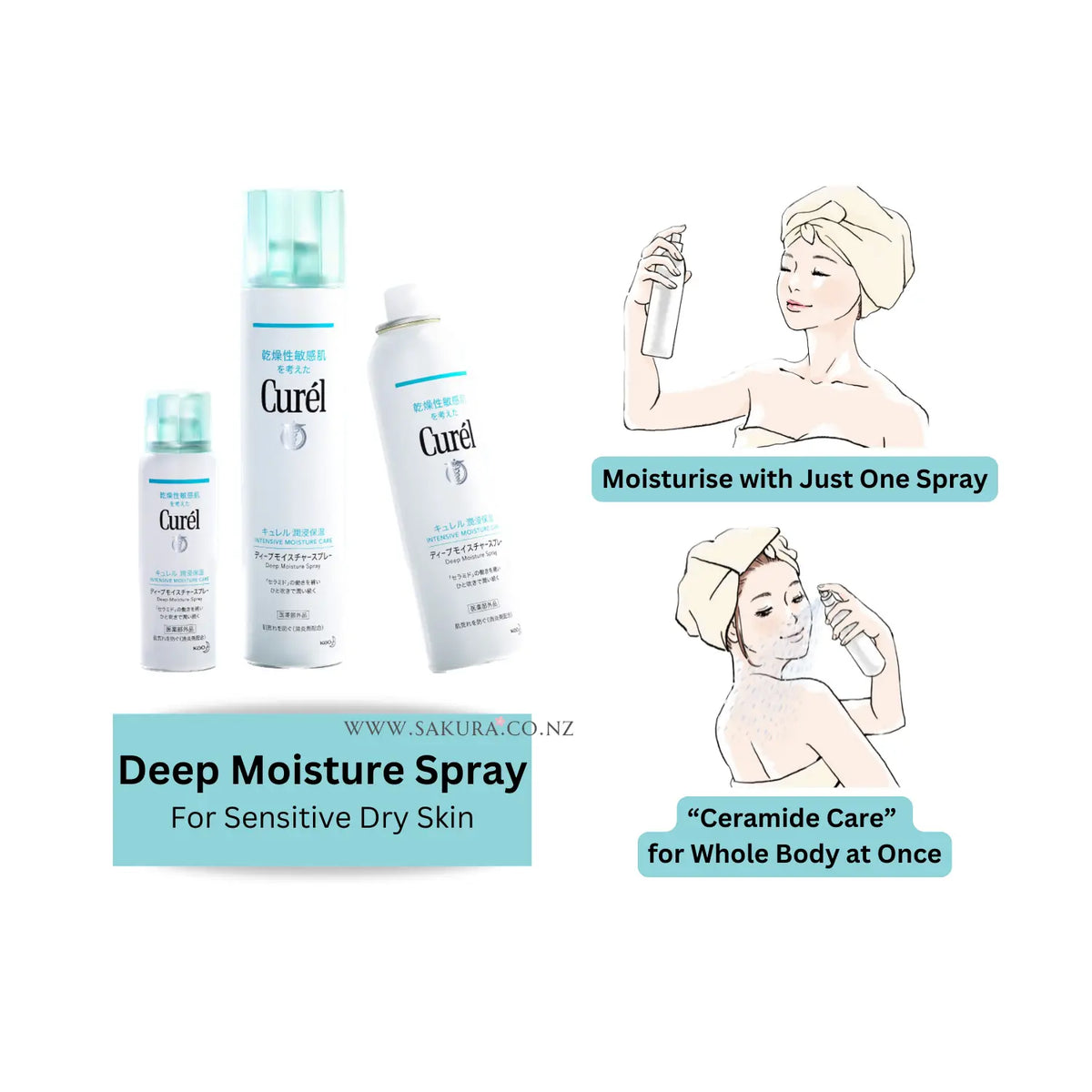 Kao Curel Deep Moisture Facial &amp; Body Mist Spray 150g