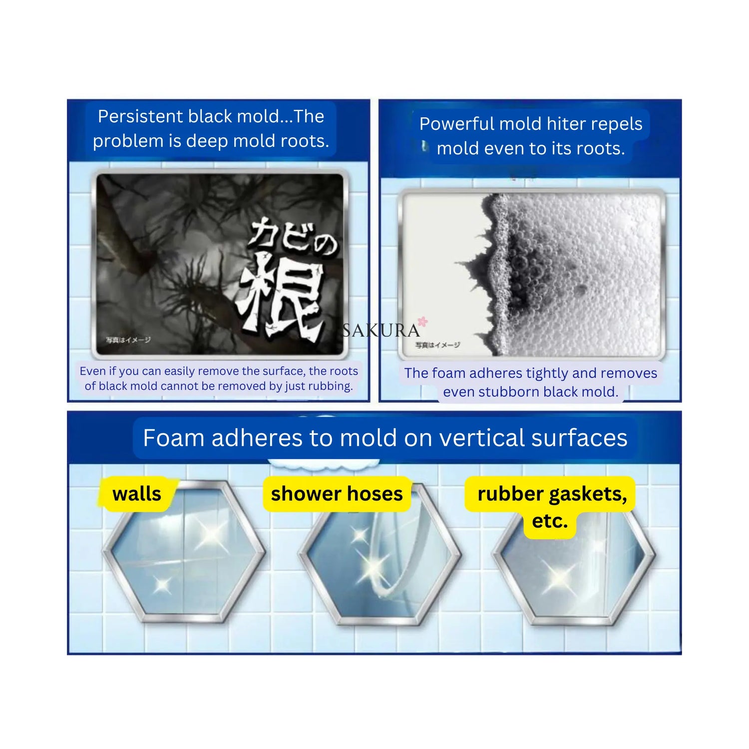 Kao Haiter Powerful Bath Detergent and Mould Remover Handy Spray &amp; Replacement Set 400ml+400ml
