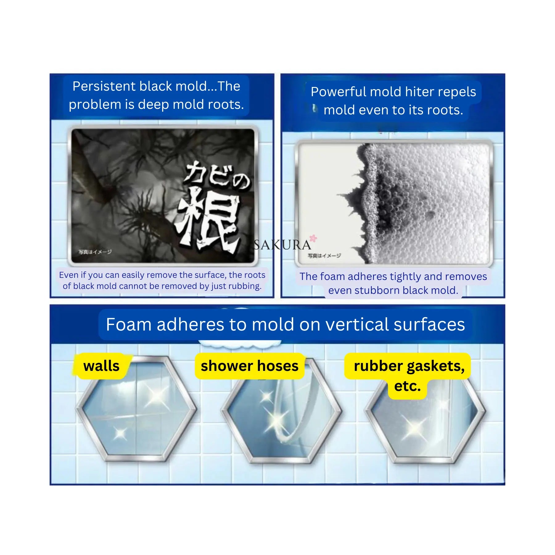 Kao Haiter Powerful Bath Detergent and Mould Remover Handy Spray &amp; Replacement Set 400ml+400ml