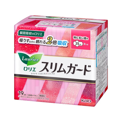 Kao Laurier Slim Guard Sanitary Pads for Heavy Daytime - 25cm with Wings 19pcs