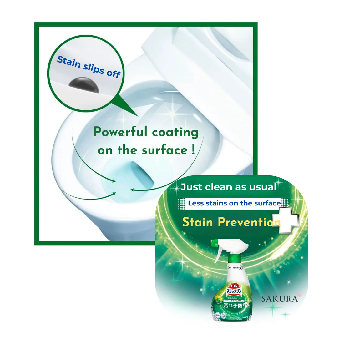 Kao Magiclean Antibacterial &amp; Deodorising Toilet Cleaner Foam Spray Stain Prevention 350ml Citrus Mint Scent
