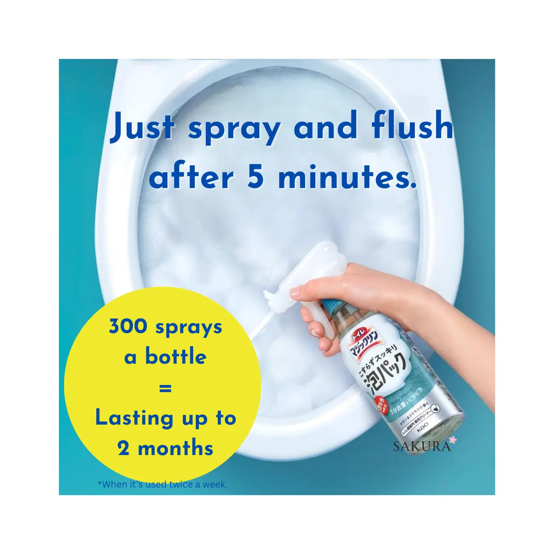 Kao Magiclean Foam Toilet Bowl Cleaner No-Scrub - White Floral Scent