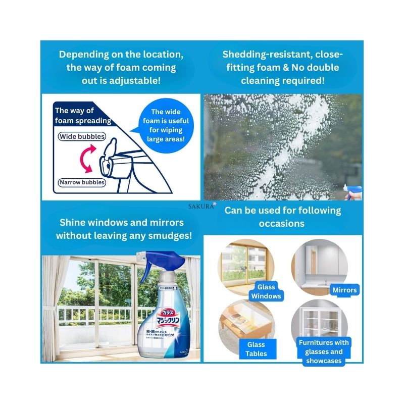 花王 Magiclean 玻璃和镜子强烈泡沫清洁喷雾 400ml