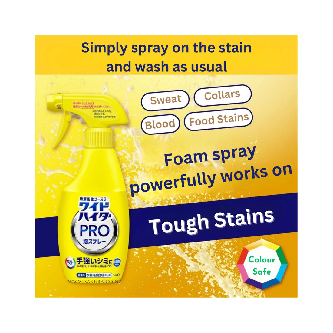 Kao Wide Haiter PRO Laundry Bleach Foam Spray Stain Remover 300ml