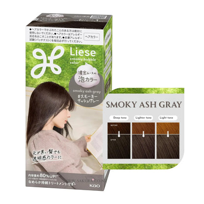 Renewed! Japanese Liese foam hair dye delivers sheer, luminous colour on different shades&