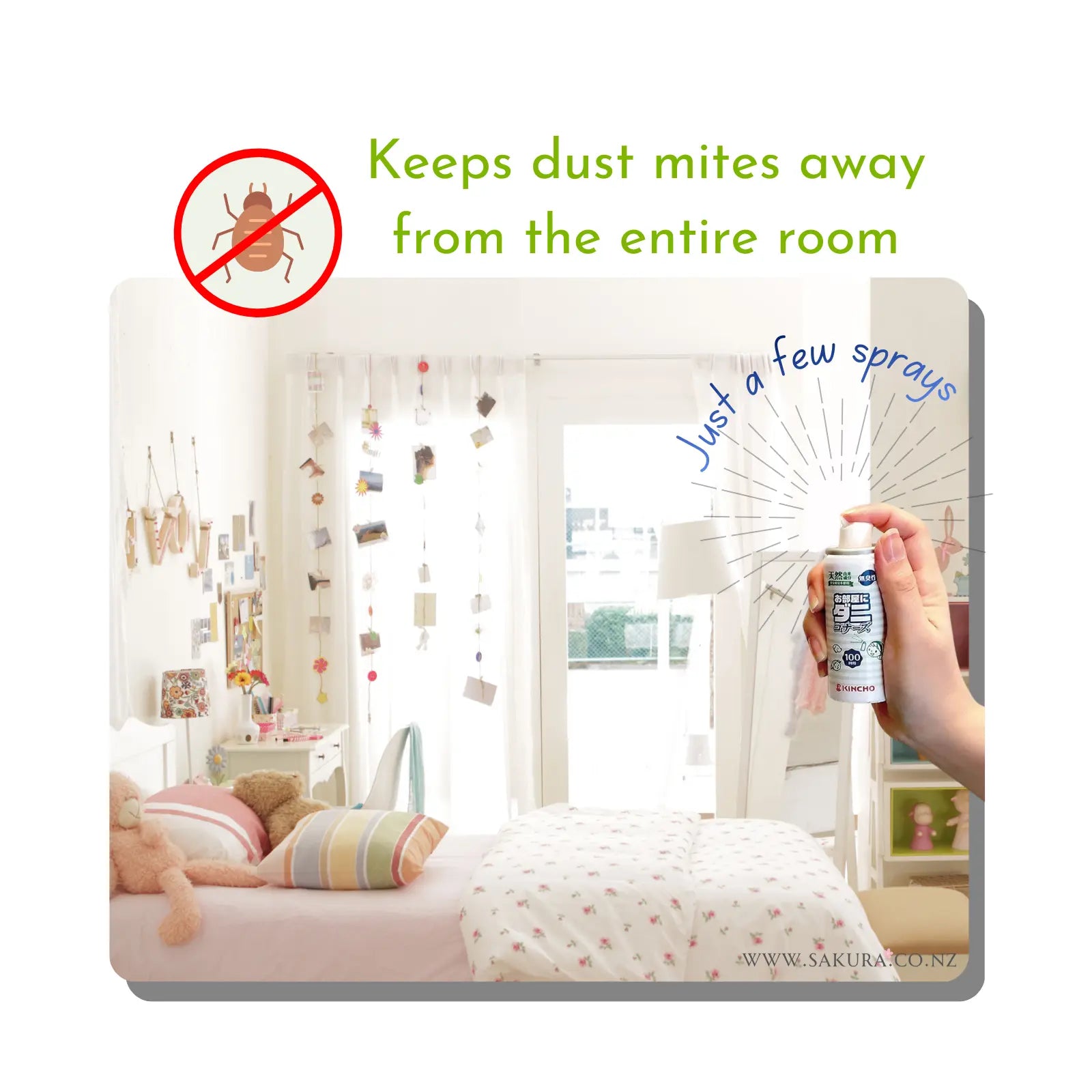 Kincho Dust Mite Repellent Room Spray 22ml Unscented