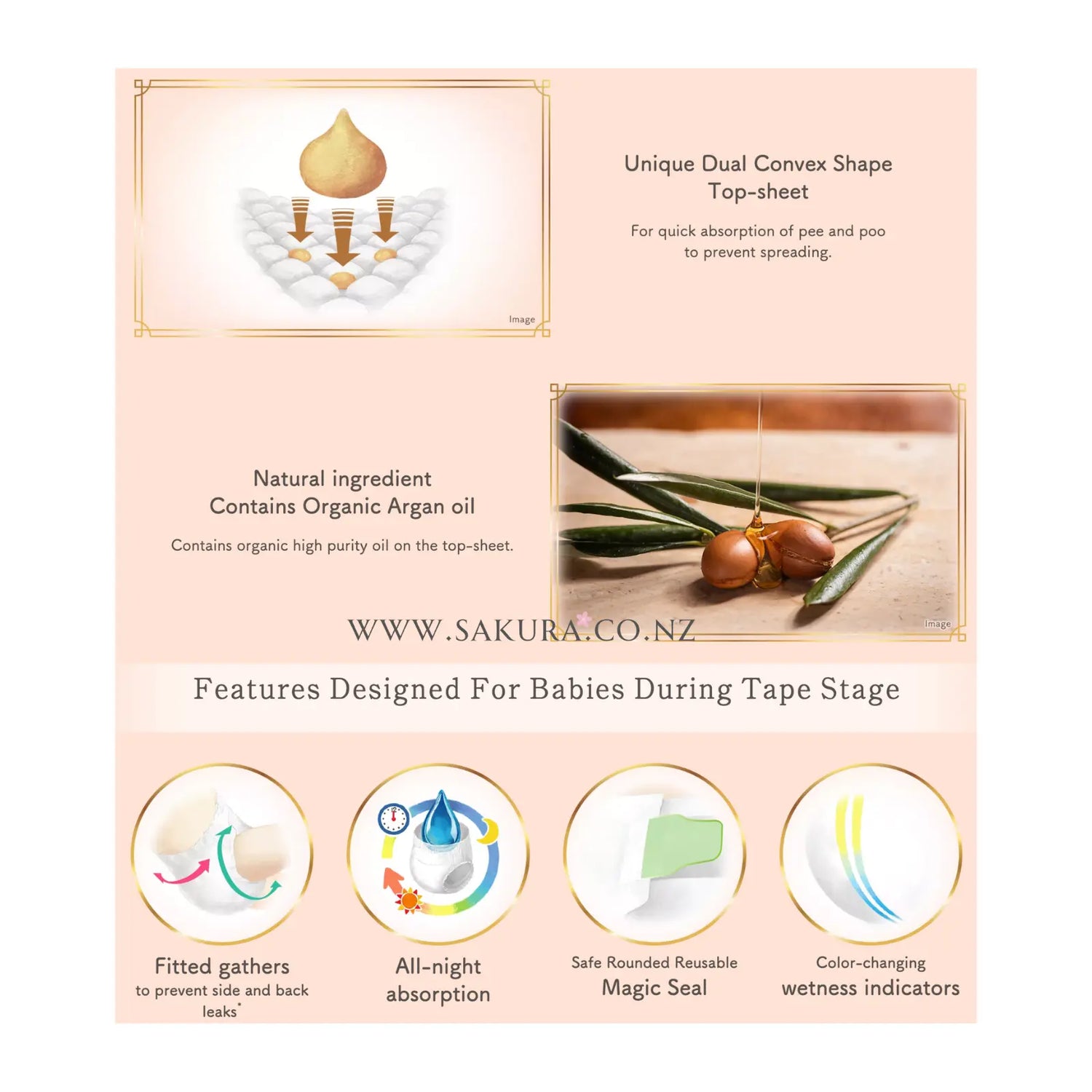 Merries First Premium Nappies JAPAN 5-Star Tape M (6-11kg) 48pcs