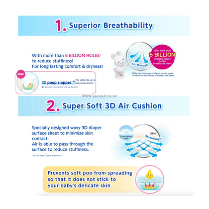 メリーズ エアスルー おむつ パンツ M (6-11kg) 62枚 大増量版