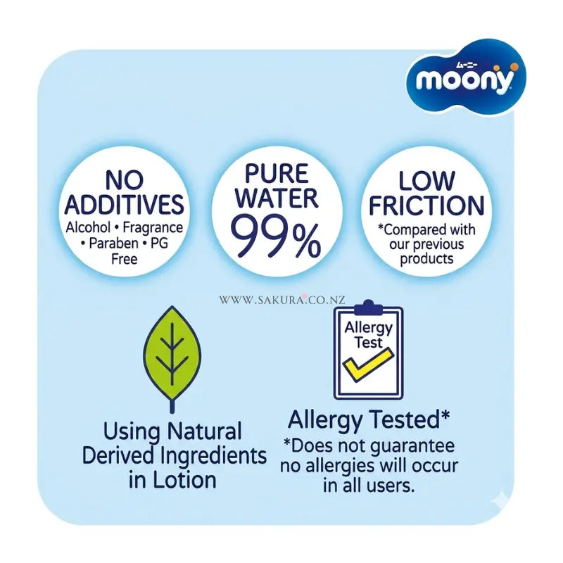 【PreOrder】Moony Baby Wipes Soft &amp; Thick 64pcs x8bags