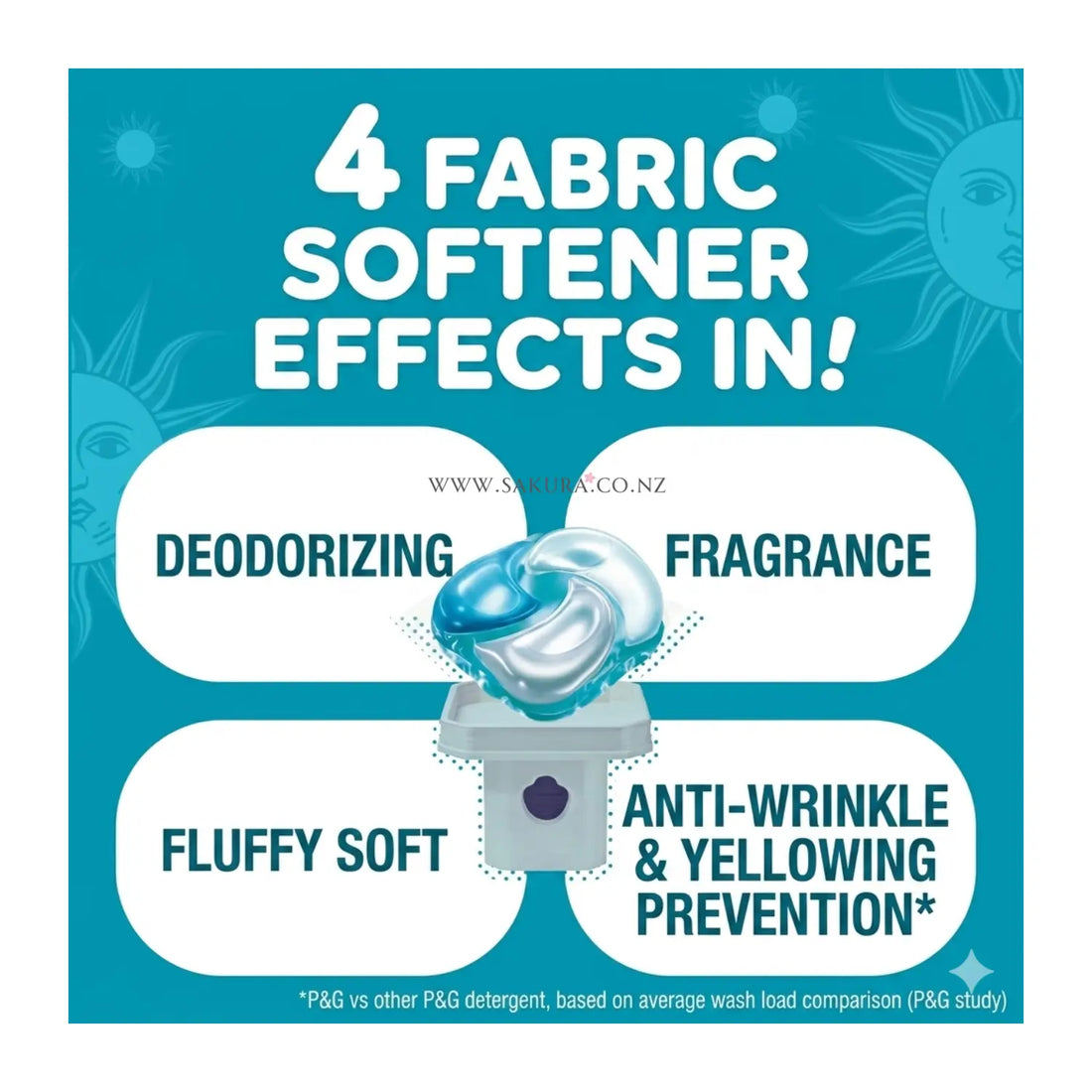 【PreOrder】P&amp;G Bold 4-in-1 Laundry Capsules 4D Gel Ball (Softener included) - Sunshine &amp; Savon
