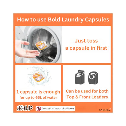 P&amp;G Bold 4-in-1 Laundry Capsules 4D Gel Ball (Softener included) – Citrus 70pcs