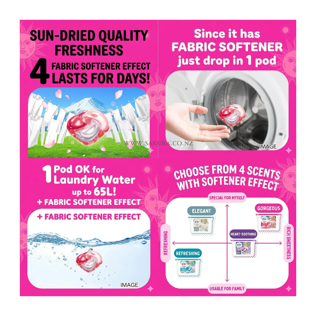【PreOrder】P&amp;G Bold 4-in-1 Laundry Capsules 4D Gel Ball (Softener included) – Premium Blossoms