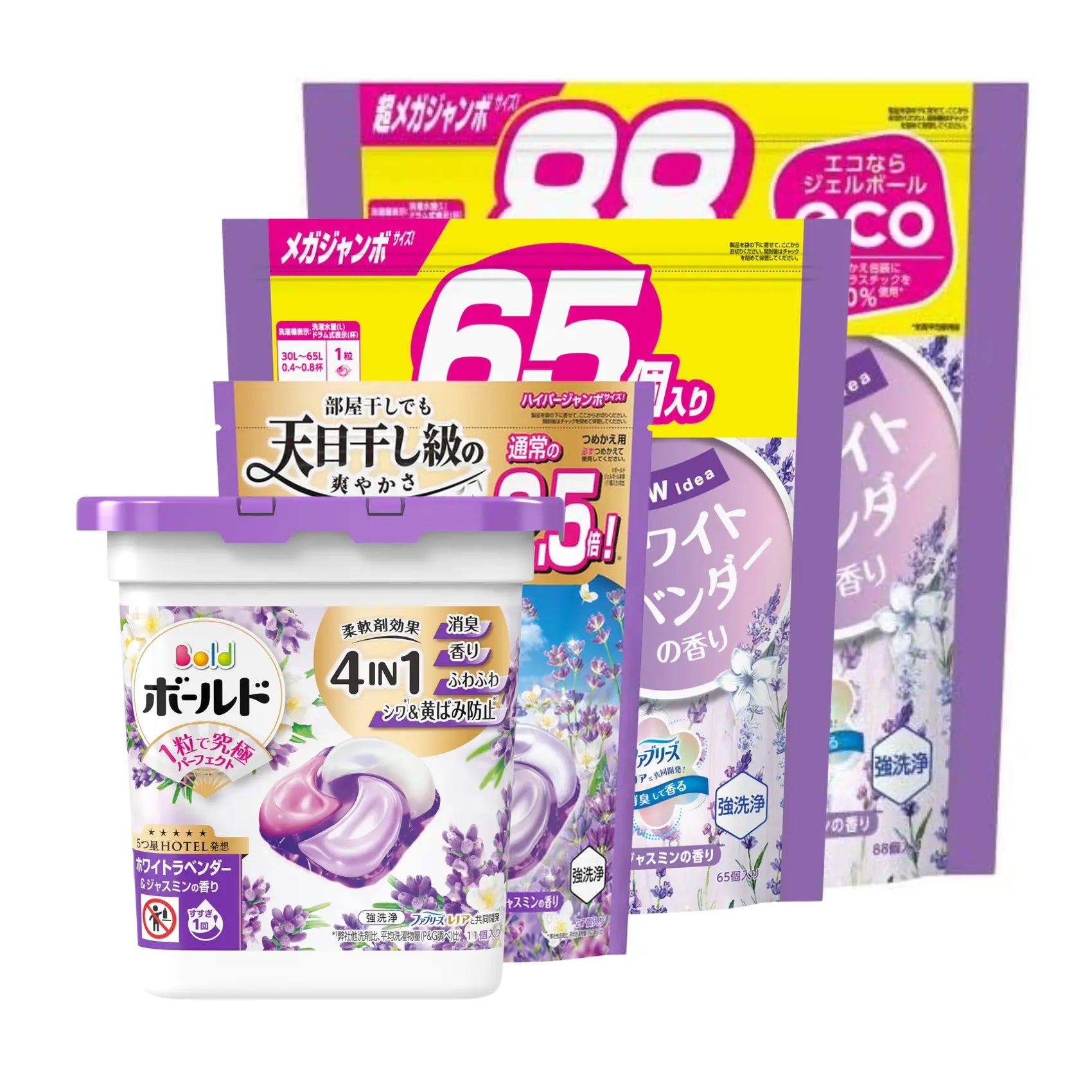P&amp;G Bold 宝洁强效新款四合一洗衣 4D 凝胶球（含柔顺剂）补充装 – 薰衣草