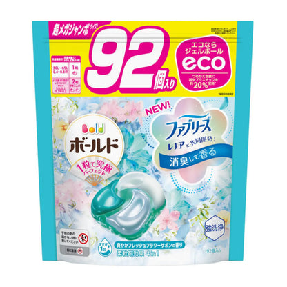 Experience the ultimate laundry convenience with P&amp;G Bold Laundry Capsules. Formulated with powerful detergent, 4-in-1 softener benefits, strong cleaning ability, deodorant, wrinkle prevention, and long lasting fresh flower &amp; savon fragrance. Perfect for top and front loaders. Just toss a capsule in - easy! 92pcs refill