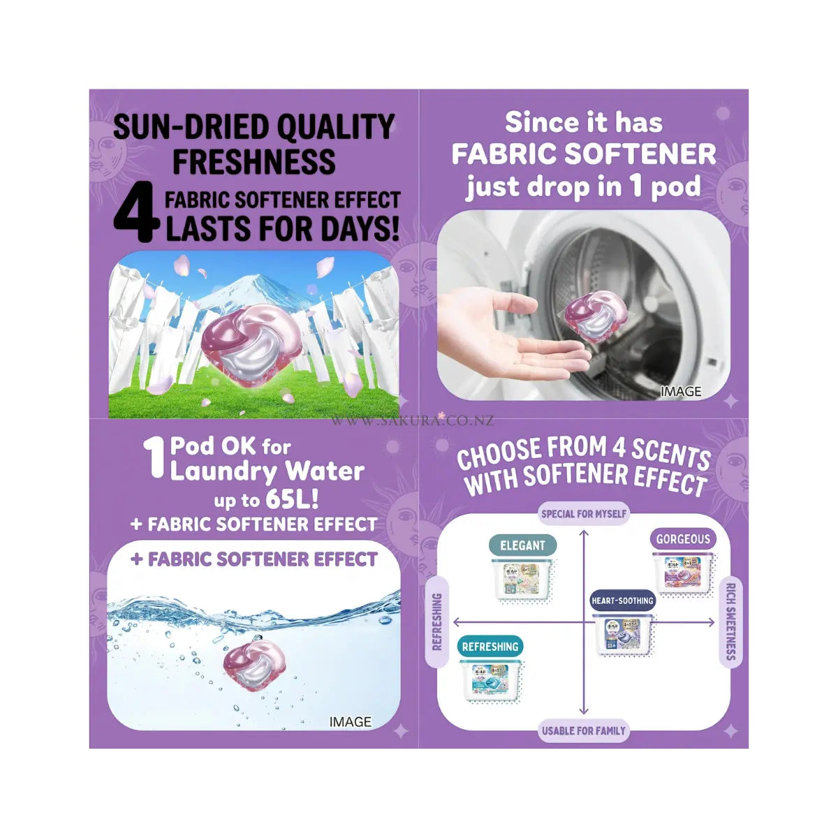 P&amp;G Bold 4-in-1 Laundry Capsules 4D Gel Ball (Softener included) – White Lavender &amp; Jasmine