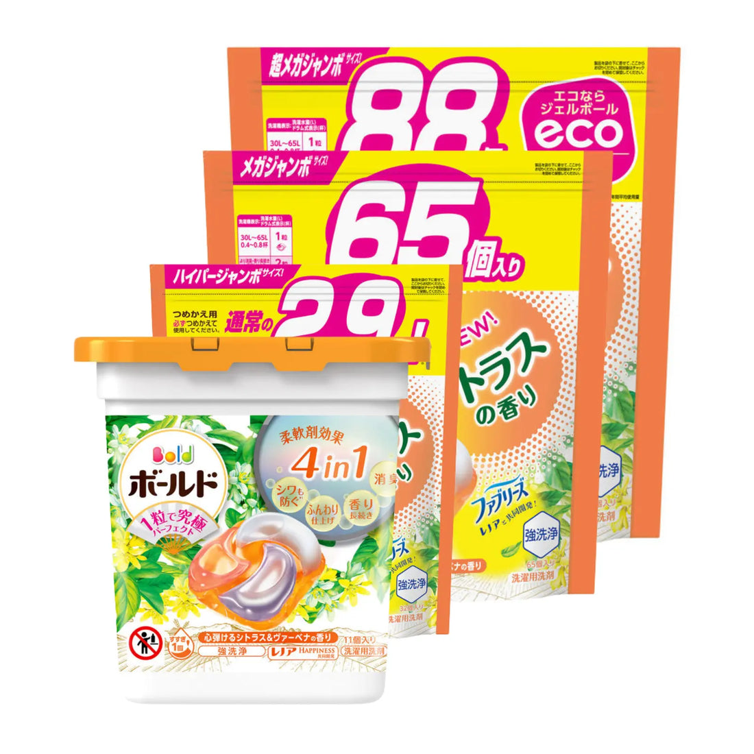 Experience the ultimate laundry convenience with P&amp;G Bold Laundry Capsules. Formulated with powerful detergent, 4-in-1 softener benefits, strong cleaning ability, deodorant, wrinkle prevention, and long lasting citrus &amp; verbena fragrance. Perfect for top and front loaders. Just toss a capsule in - easy!