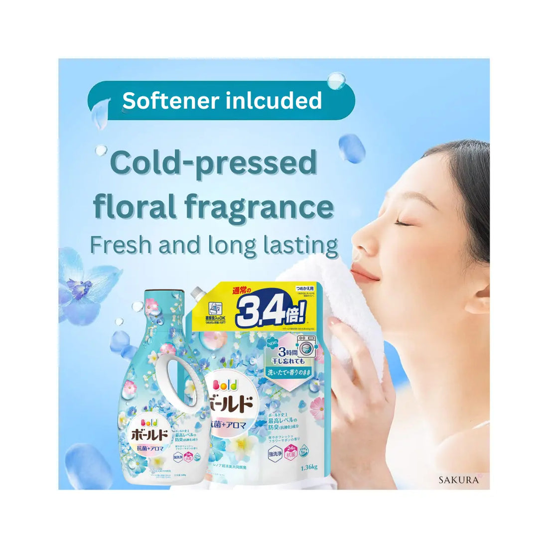 P&amp;G Bold Laundry Liquid (Softener included) - Fresh Flower &amp; Savon Scent