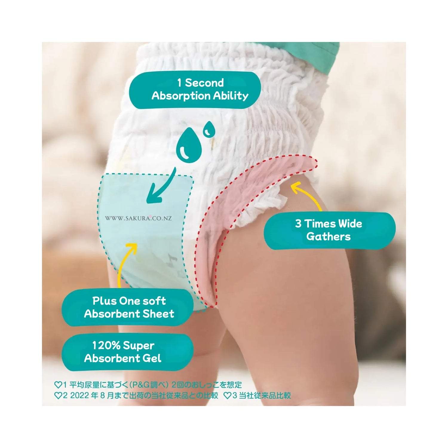 Pampers Nappies JAPAN Pants L (9-14kg) 56pcs Value Pack (Standard Line)