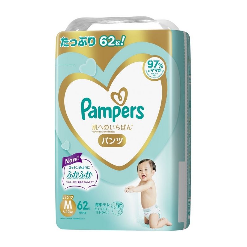 Pampers Premium Nappies JAPAN Pants M (6-11kg) 62pcs Value Pack