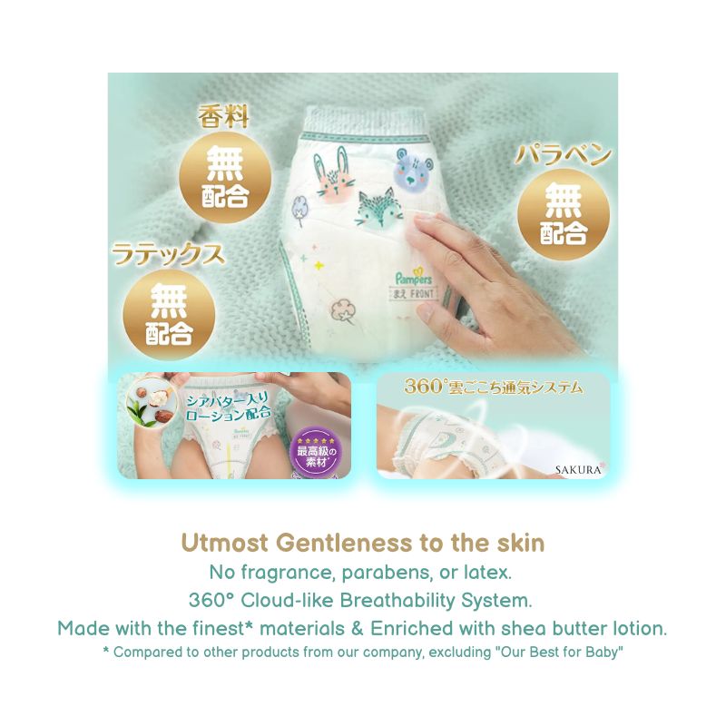 Pampers Premium Super Absorbent Slim Nappies JAPAN Pants L (9-14kg) 34pcs