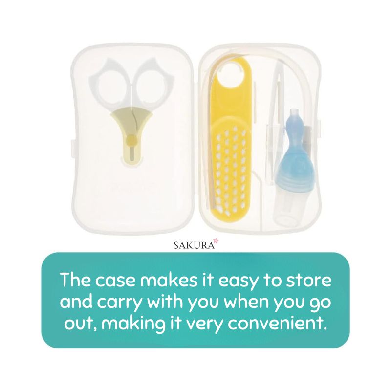 Pigeon 贝亲 婴儿护理套装带指甲、吸鼻器、梳子 带盒子（新生儿+）