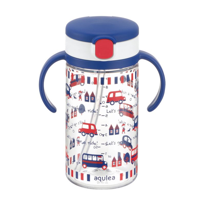 Richell Aqulea Straw Sippy Cup (7months+) Navy Blue 320ml