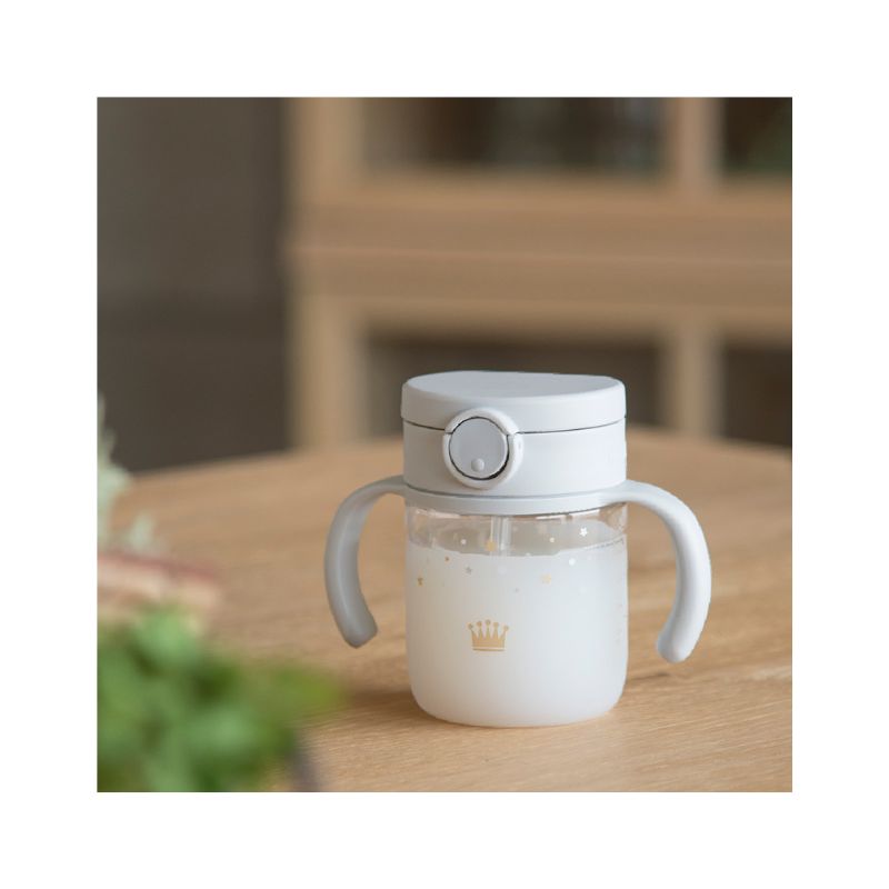 Richell Axstars Straw Sippy Cup (7months+) Light Grey 200ml / 320ml