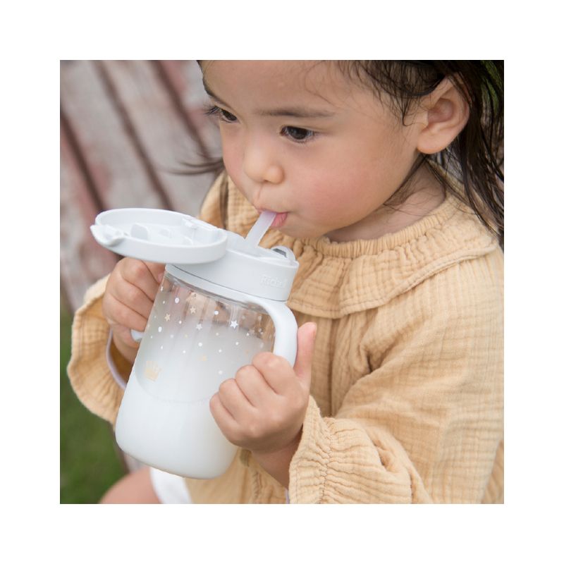 Richell Axstars Straw Sippy Cup (7months+) Light Grey 200ml / 320ml