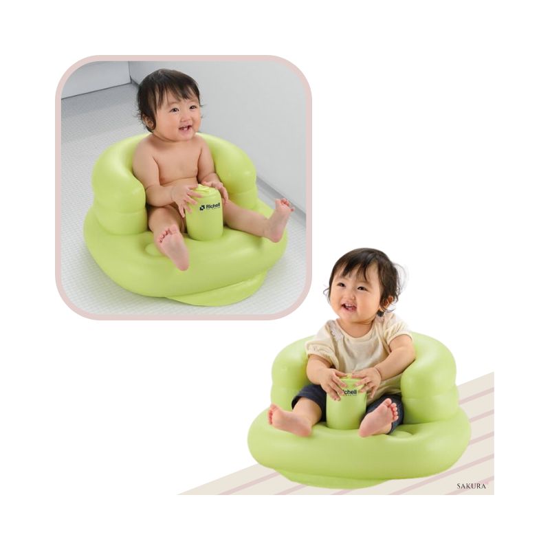 Richell 利其尔 宝宝学坐椅防摔一椅多用可折叠（7-24 个月）绿色
