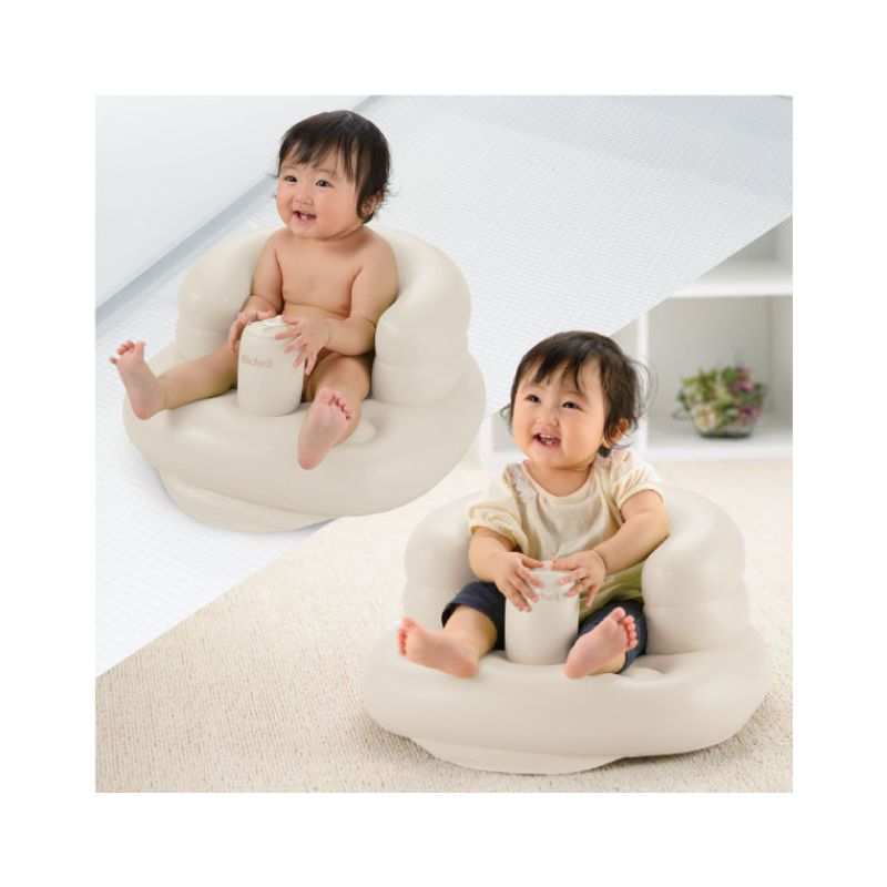 Richell利其尔 宝宝学坐椅防摔一椅多用可折叠 抗菌（7-24 个月）米色