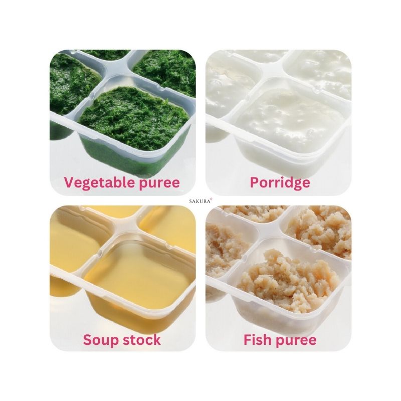 Richell Reusable Freezer Tray with Lid (8 x 25ml) 4pcs