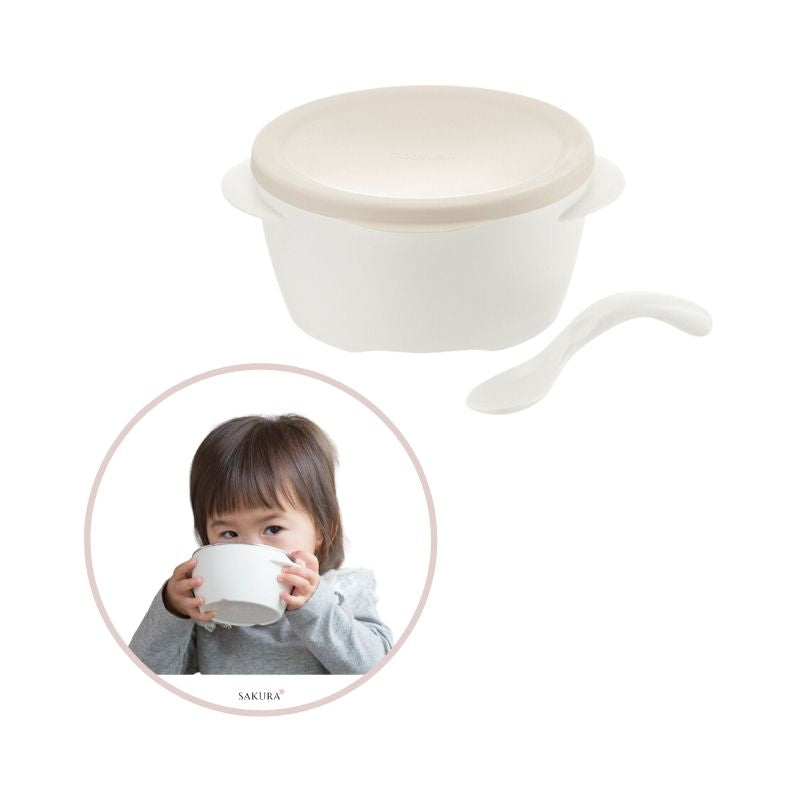 Richell TLI Stainless Steel Baby Feeding Bowl S with Spoon