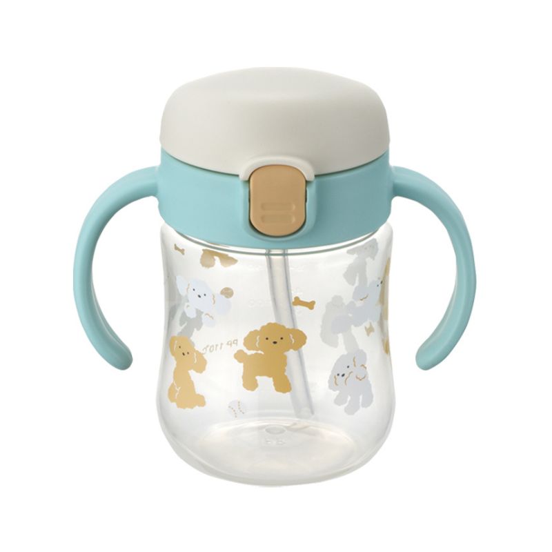 Richell TLI Straw Training Sippy Cup Step1 (5months+) Light Blue 200ml