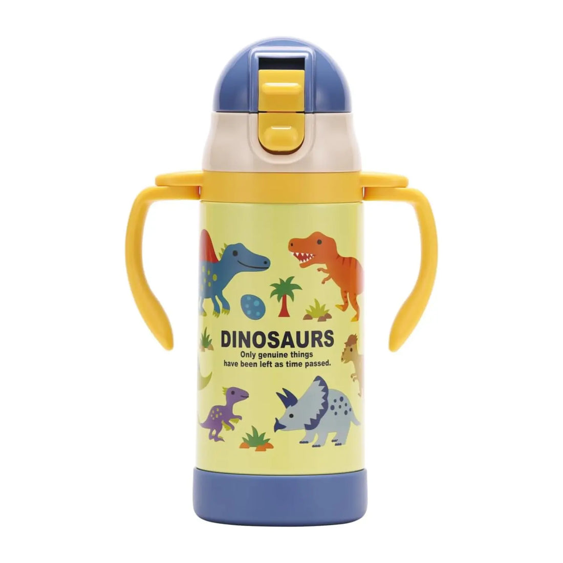 Skater 2WAY Baby&amp;Kids Stainless Steel Straw Bottle (7months+) 350ml - Dinosaurs