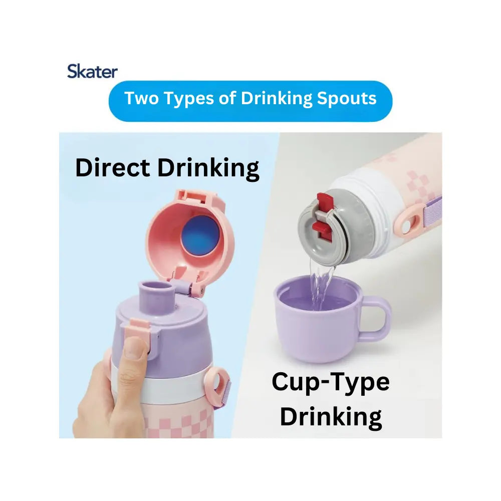 Skater 2WAY Kids Insulated Drink Bottle (Hot&amp;Cold) up to 470ml - Pink Dog